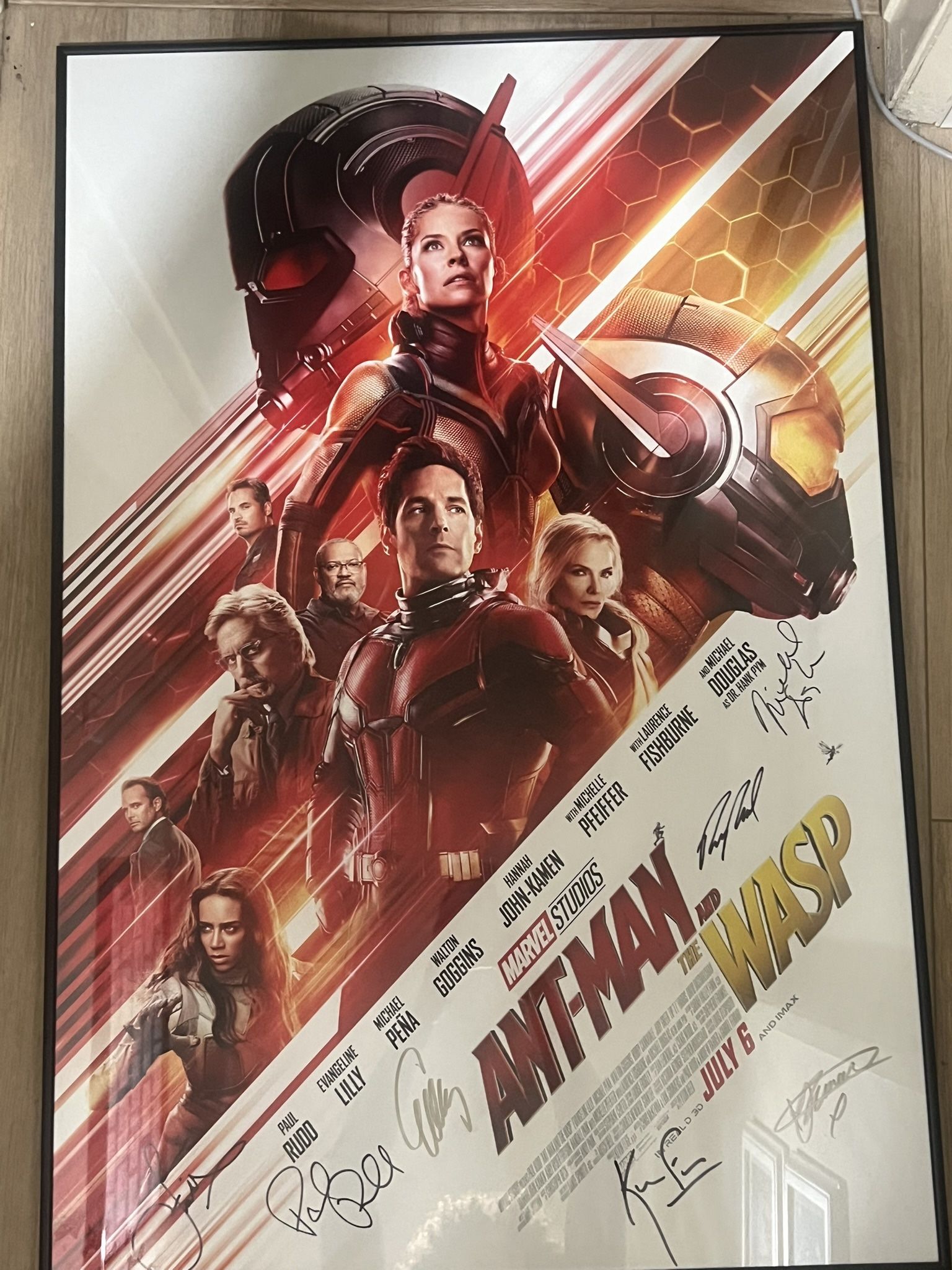 Framed Ant-Man & The Wasp Signed Poster – Paul Rudd + Cast