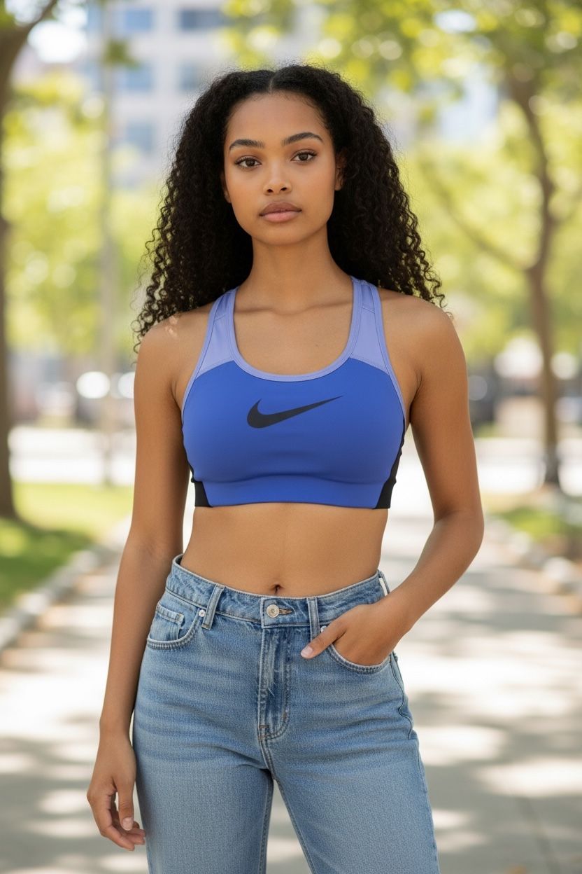 NIKE Swoosh Medium-Support Padded Sports Bra Women’s Size Large