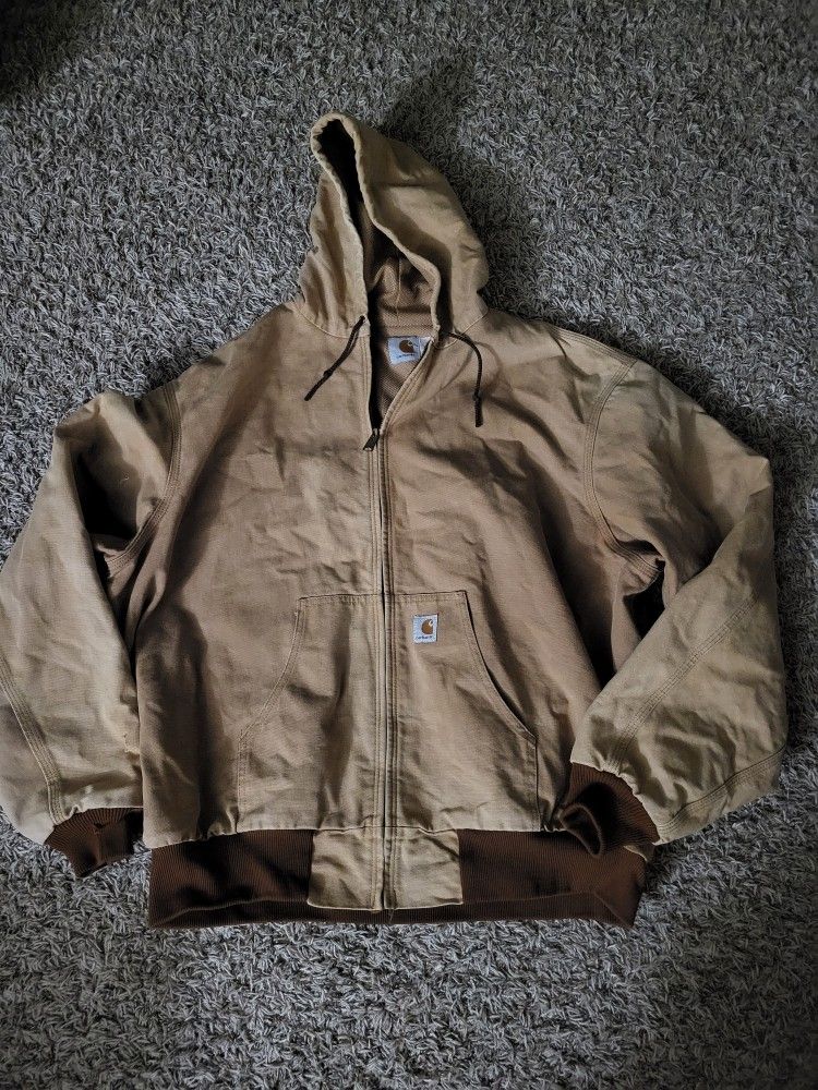Vintage 90's Carhartt Zip Up Hooded Jacket