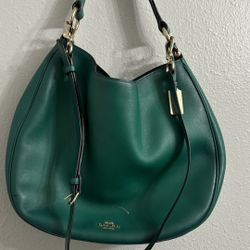 Coach Nomad Hobo, Green, Glovetanned Leather