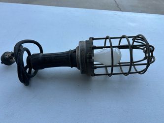 Vintage Steam punk  Crouse Industrial Cage Work Light
