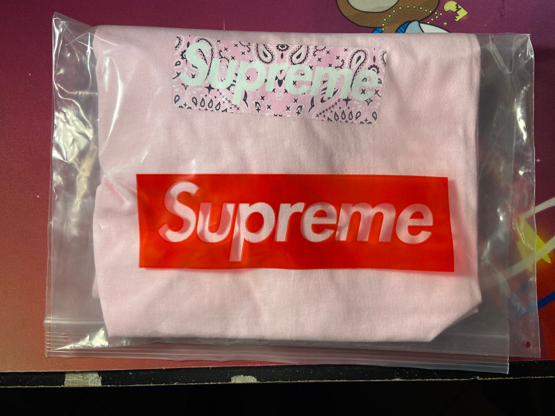 Supreme Bandana Box Logo Tee Light Pink Medium