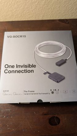 Samsung 15m One Invisible Connect Cable for QLED 4K & The Frame TVs (Model) - White - VG-SOCR15