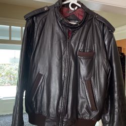 Leather Members Only Bomber Jacket