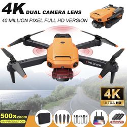 4K GPS WiFi RC Drones Quadcopter HD Dual Camera Selfie FPV Foldable 3 Batteries