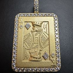 King Pendant 14k Moisannite 22grams