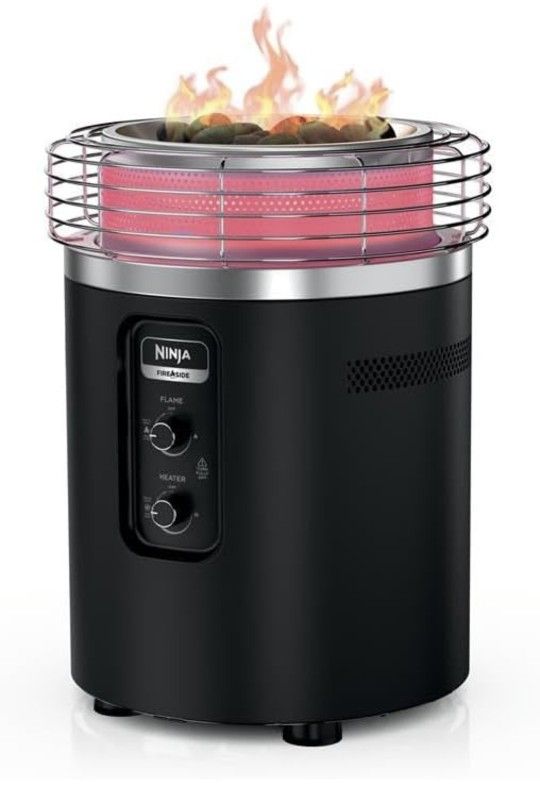 Ninja Fireside360™ Outdoor Heater & Fire Pit with 3 Modes – Flame, Heat, Flame & Heat, Portable for Patio, Deck, Camping, Beach, Easy Control Flames a