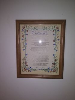 Wall framed poem