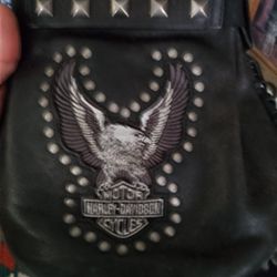 Leather Harley Davidson Bag,Hand Stitched Very Nice 