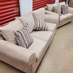 Sofa and Loveseat Set - Beige
