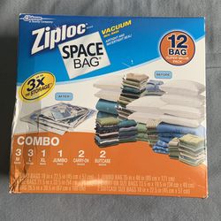 ZIPLOC 12 Space Bags 3X STORAGE Super Value Combo Pack VACUUM Sealed NE