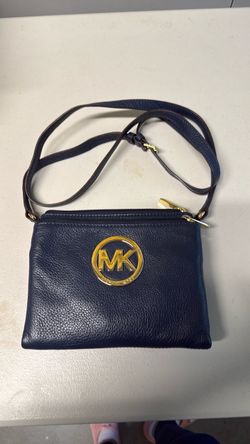 Michael Kors Navy Leather Crossbody Bag