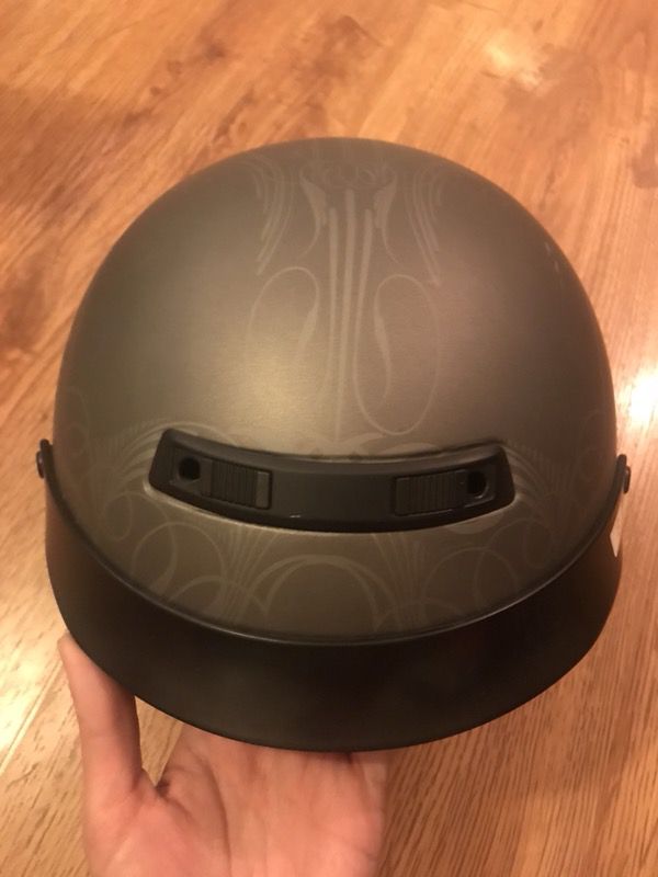 Small Gray Motorcycle Helmet Half Open Face