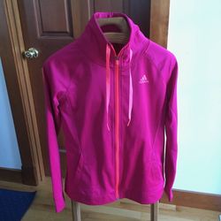 Adidas Climate Sz M Womens Sports Running Jogging Hot Pink Jacket Coat