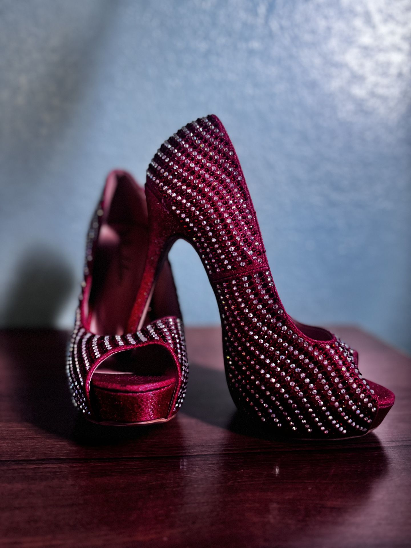 Crystal Red High heels Size 7