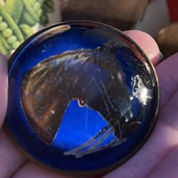 Vintage Brooch In Excellent Condition Horse Pony Figural 1930's GLASS DOME Brass Back Brooch