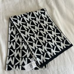 Michael Kors Monogram Black and White Scarf