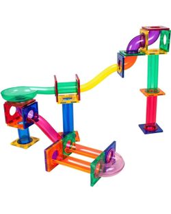 PicassoTiles 50pcs Magnetic Tiles Marble Run