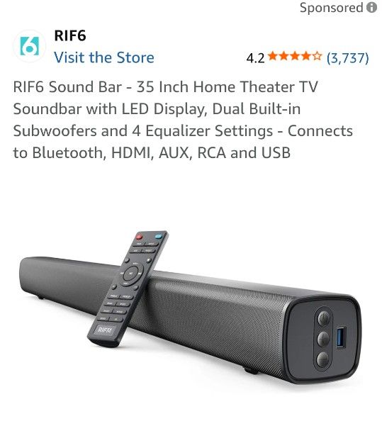 RIF6 35" Sound Bar - In Box