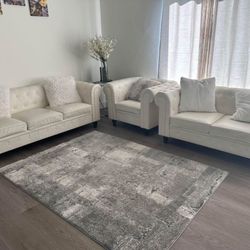 White Faux Leather Couches