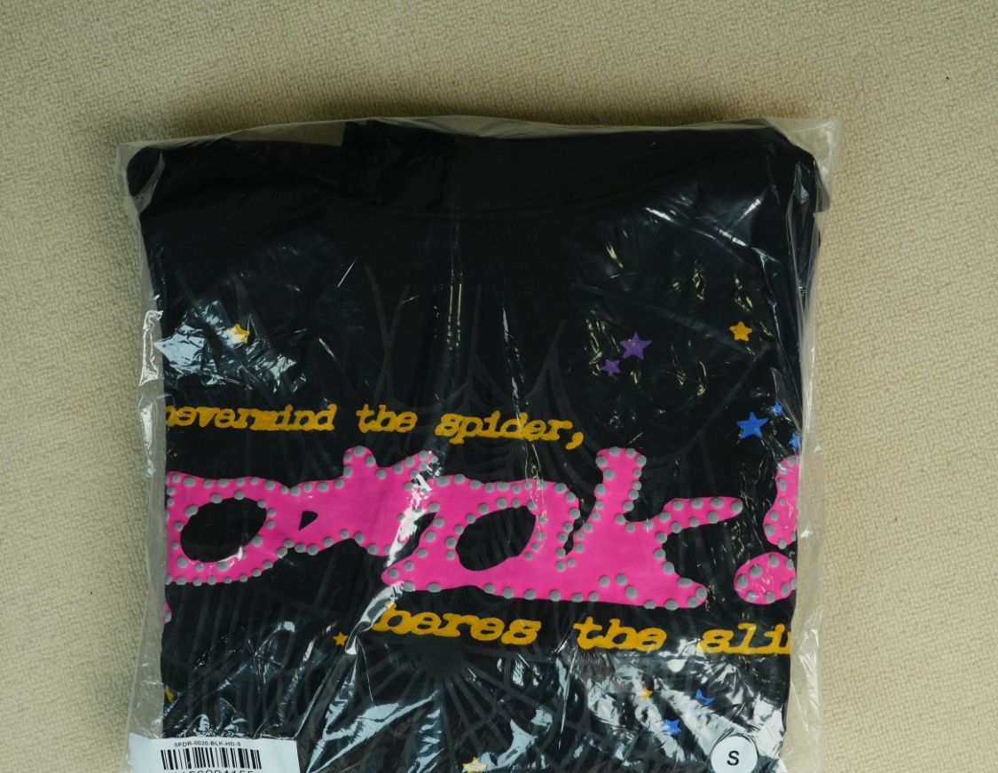Sp5der P*nk Hoodie Size Small
