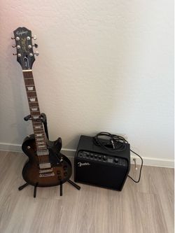 Epiphone Les Paul Studio and fender mustang LT 25 amp