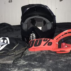 Dirt bike Helmet And Goggles