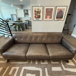 Gray Leather Couch