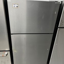 💥 GE - 21.9 Cu. Ft. Garage-Ready Top-Freezer Refrigerator - Stainless Steel