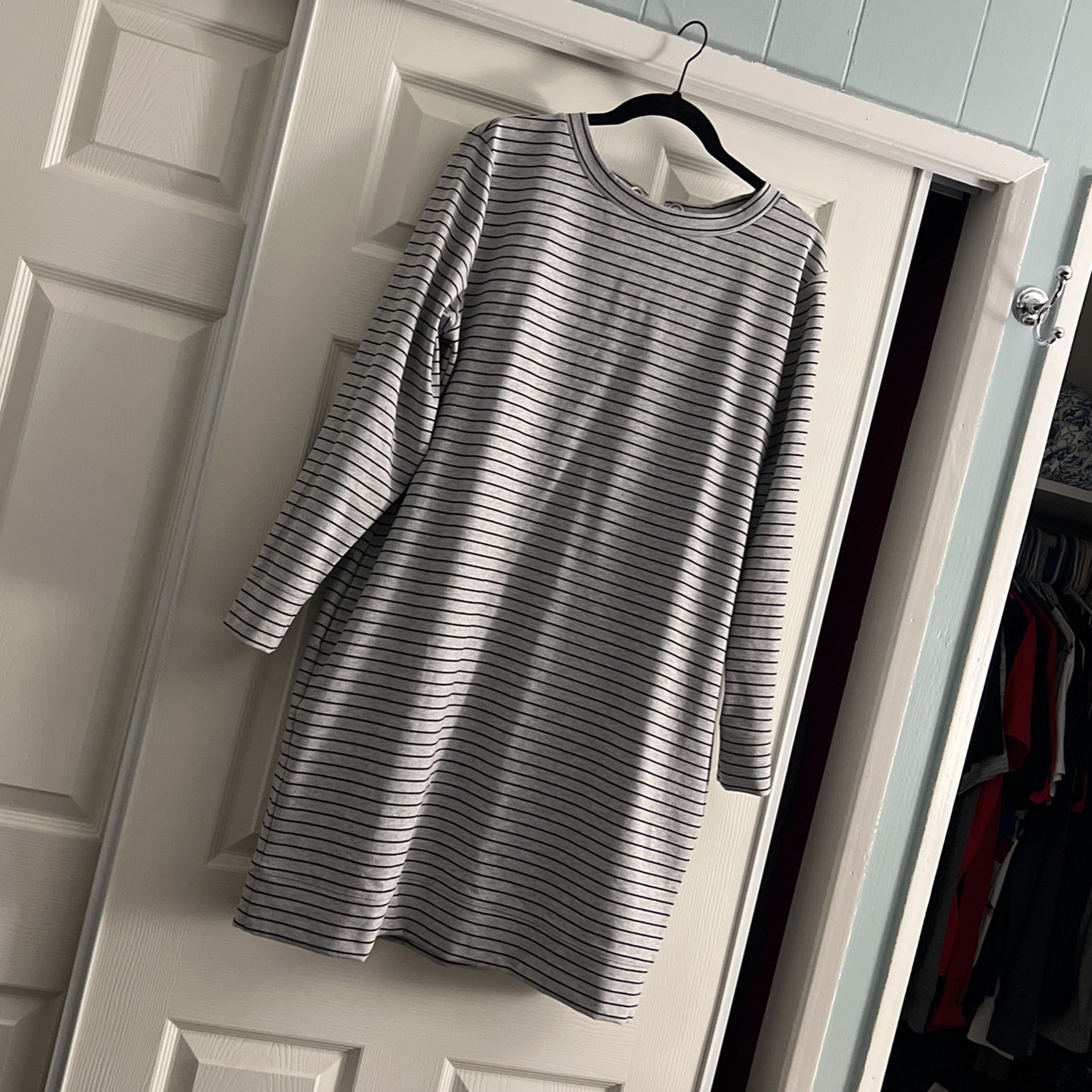 Grey And Black Stripes XL Dress