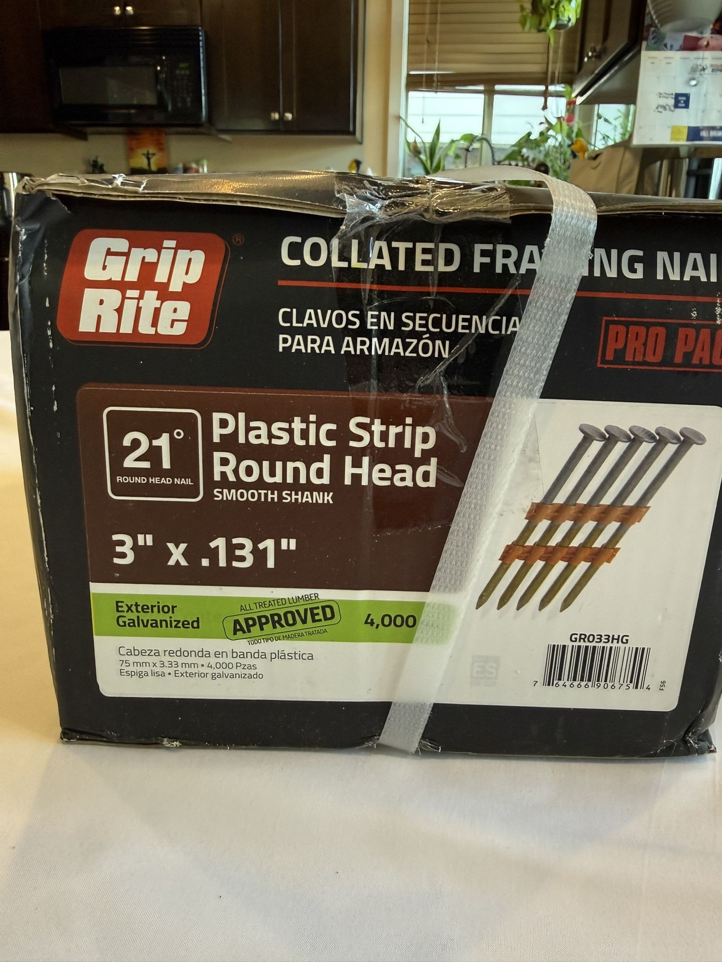 3 in. x 0.131-Gauge 21-Degree Plastic Strip Hot Galvanized Smooth Shank (4000 Per Box)