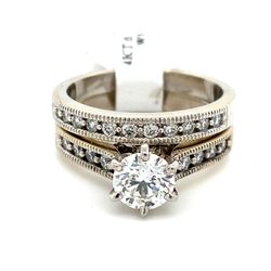 14k White Gold Diamond Wedding Set Ring 1ctw Size 6 116822 13