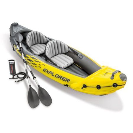Inflatable 2 Person Kayak with Paddles and Hand Pump