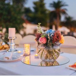 12pcs Of 12inch Round Mirror Centerpieces