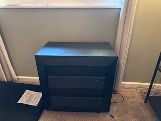 Nightstand, black, 2 drawers