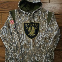 Raiders Salute To Service Men’s XL Green Hoodie Sweatshirt 