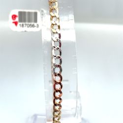 14KT Tri Color 10” Bracelet/Anklet 2.90g 3.5mm 187056/3