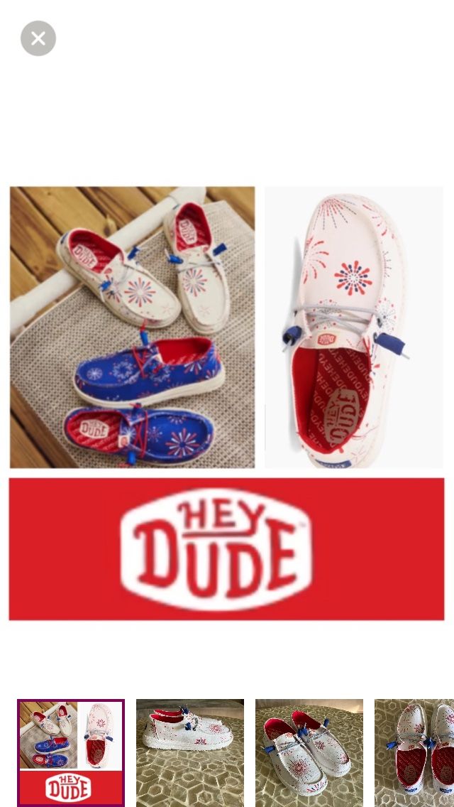 NEW! Hey Dude Women's Wendy Slip-On in ‘White Fireworks’