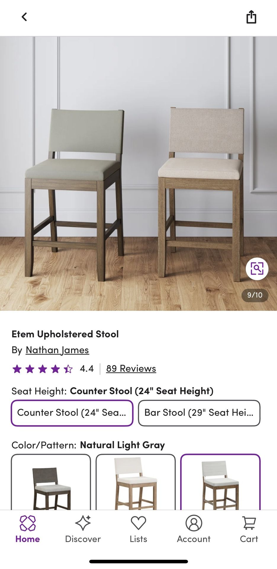 Nathan James 24 in Counter Stool Set