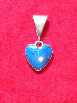 Sterling Denim Lapis Heart Pendant