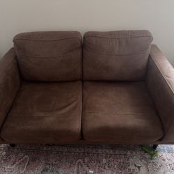 Faux Leather Loveseat