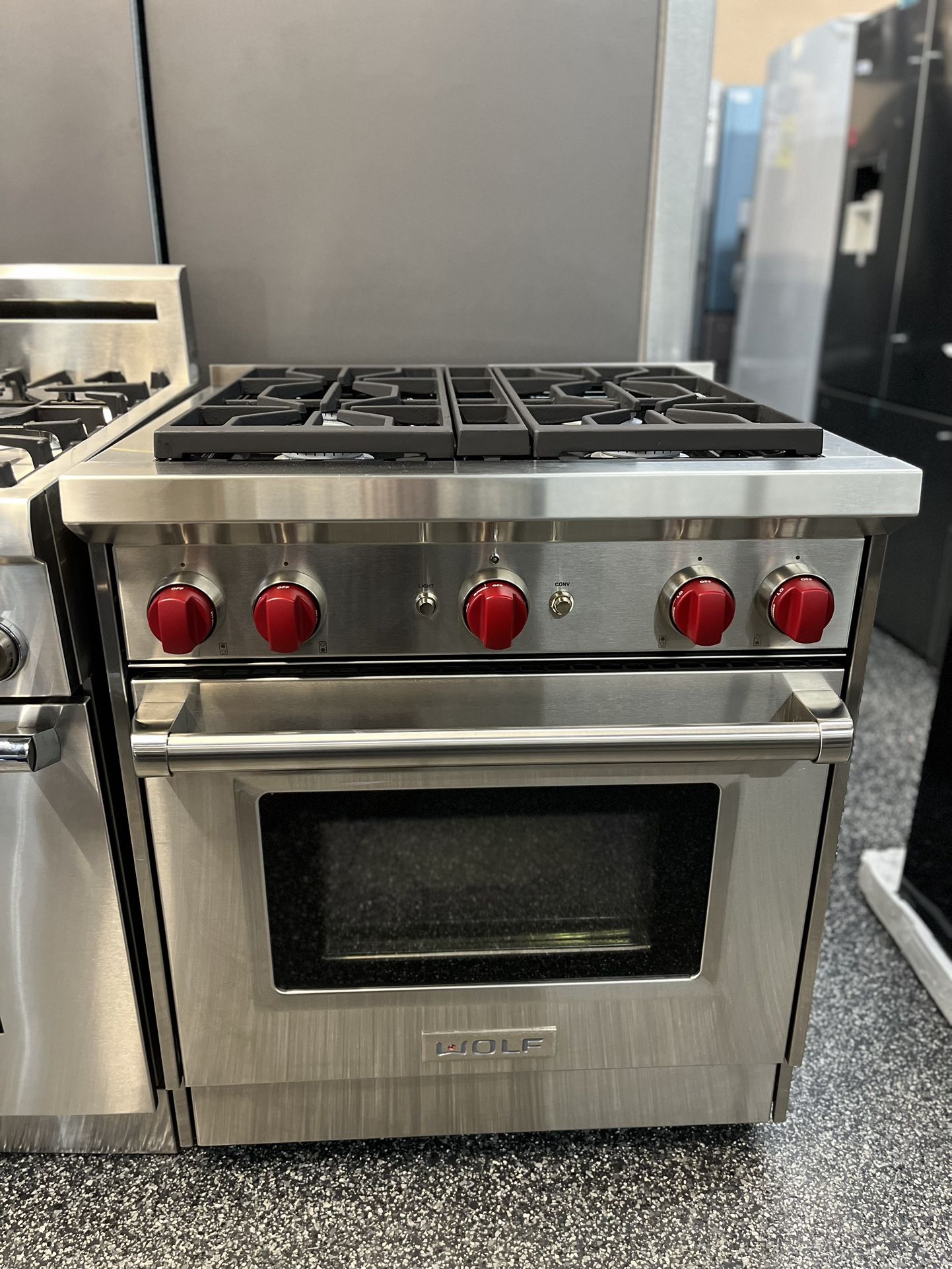 Wolf Stainless Steel Gas 30” Wide Range W/ Convection