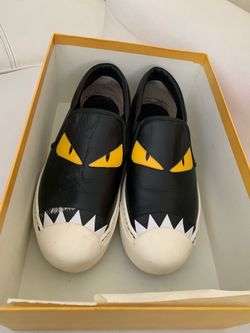 Fendi Monster Eyes Slip-On Sneakers