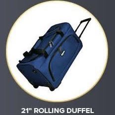 21-Inch Blue Dijon Rolling Duffel