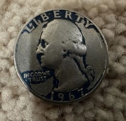 1967 Washington Quarter - Unique Blue Toning - Collectible Coin