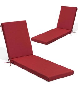 71 in. x 21 in. x 2.75 in. Outdoor Chaise Lounge Cushions 2-Pieces Patio Chair Cushions