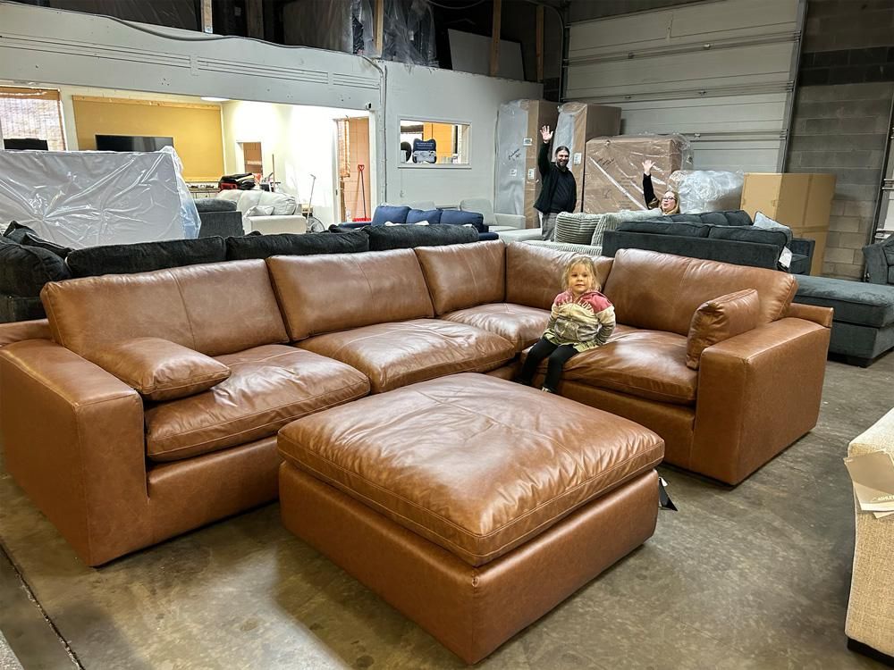 Real Leather caramel costumize Sectional Sofa Couch