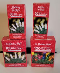 Holiday Style Mini Christmas Light Set - 270 Bulbs Total (Clear & Multi)