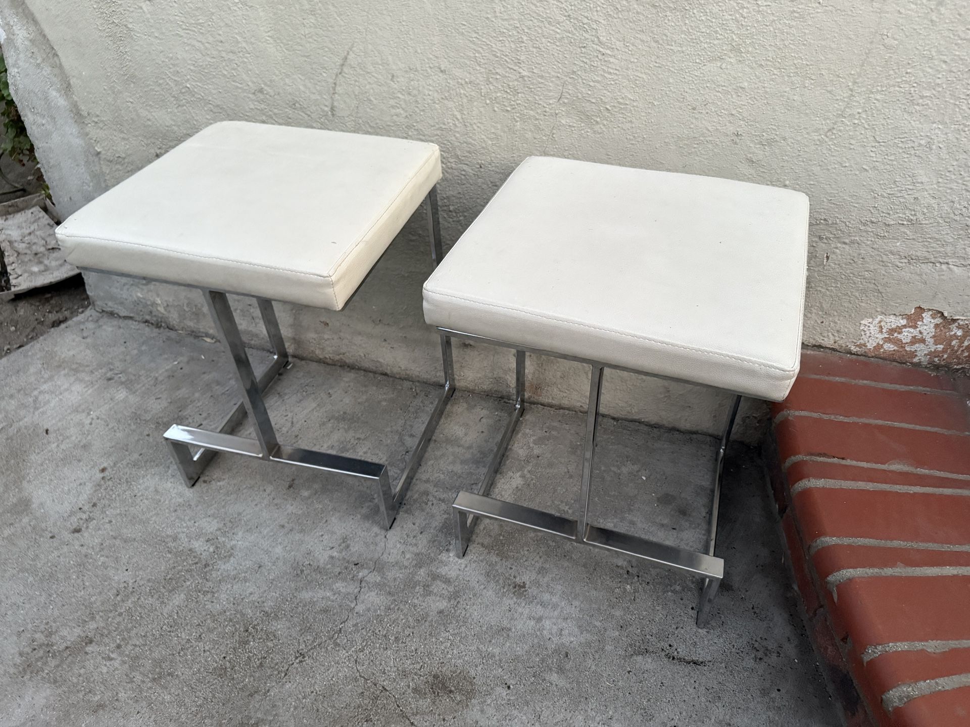 2 Beige Stools