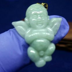 Burmese Jadeite Jade TypeA Pendant Lucky Angel. 